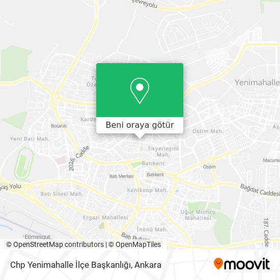 Chp Yenimahalle İlçe Başkanlığı harita