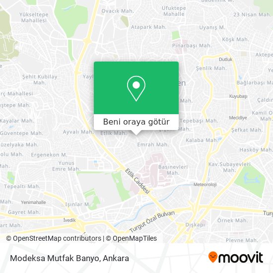 Modeksa Mutfak Banyo harita