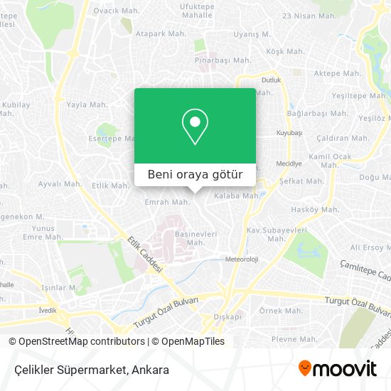 Çelikler Süpermarket harita