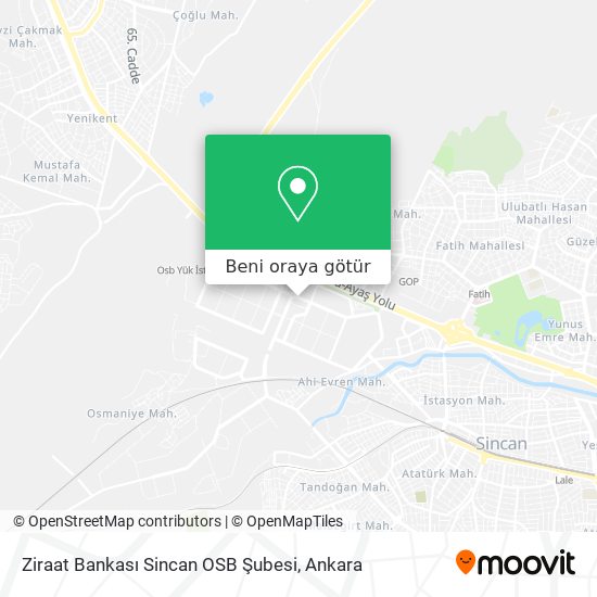 Ziraat Bankası Sincan OSB Şubesi harita