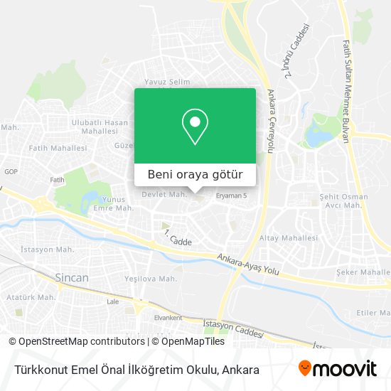 Türkkonut Emel Önal İlköğretim Okulu harita