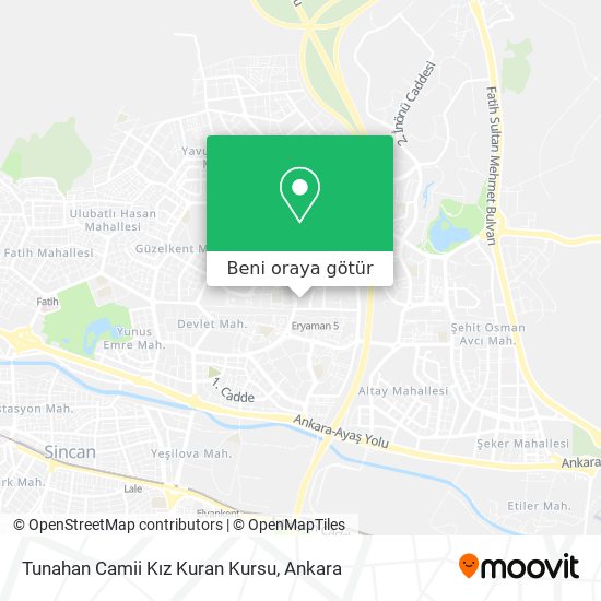 Tunahan Camii Kız Kuran Kursu harita
