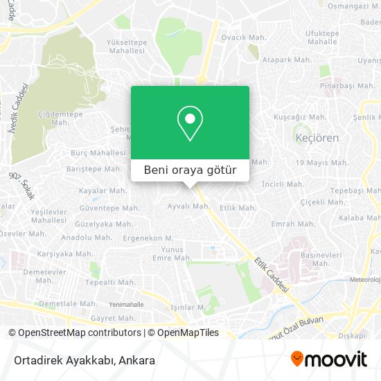 Ortadirek Ayakkabı harita