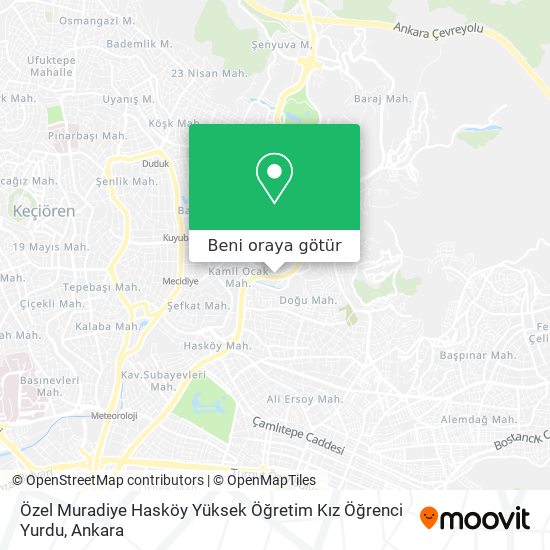 Özel Muradiye Hasköy Yüksek Öğretim Kız Öğrenci Yurdu harita