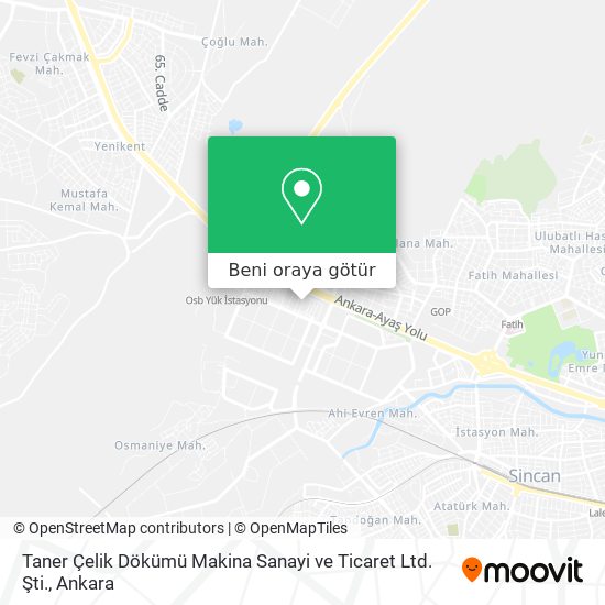 Taner Çelik Dökümü Makina Sanayi ve Ticaret Ltd. Şti. harita