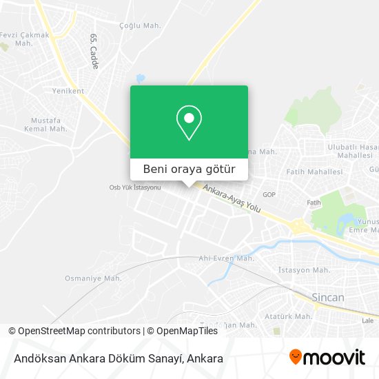 Andöksan Ankara Döküm Sanayí harita