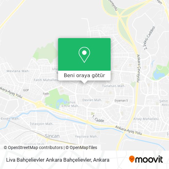 Liva Bahçelievler Ankara Bahçelievler harita