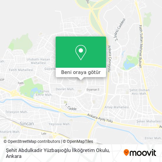 Şehit Abdulkadir Yüzbaşıoğlu İlköğretim Okulu harita