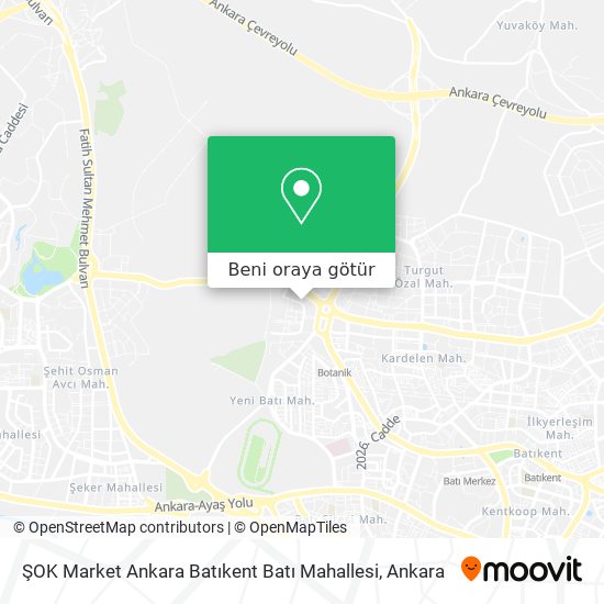 ŞOK Market Ankara Batıkent Batı Mahallesi harita