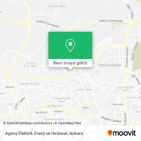 Agena Elektrik Enerji ve Hırdavat harita