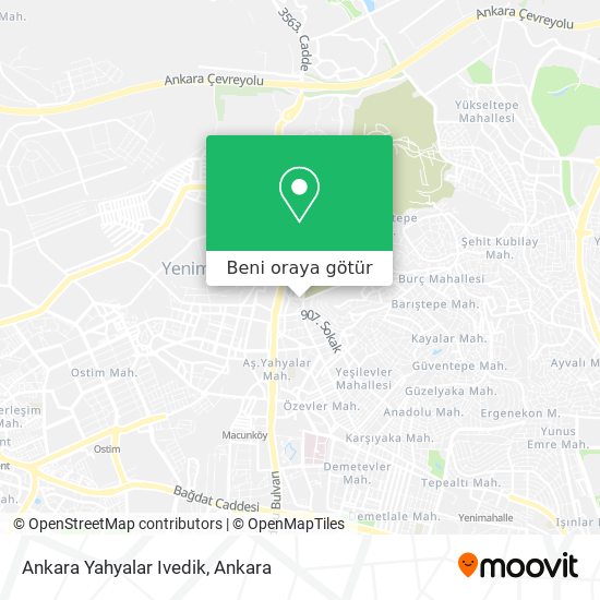 Ankara Yahyalar Ivedik harita