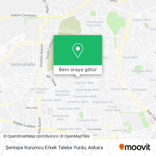 Şentepe Kurumcu Erkek Talebe Yurdu harita