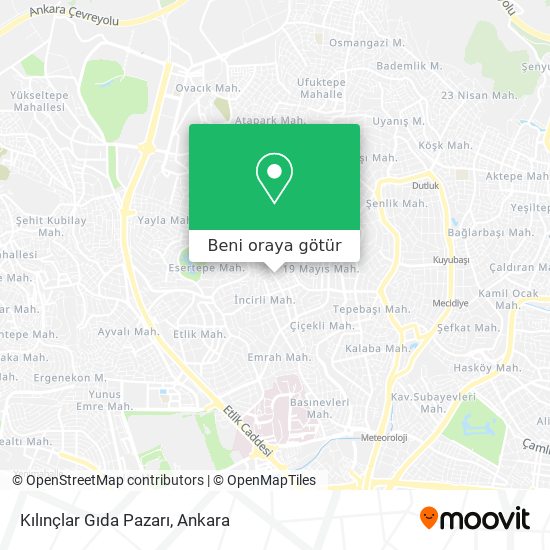 Kılınçlar Gıda Pazarı harita