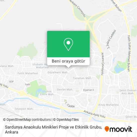 Sardunya Anaokulu Minikleri Proje ve Etkinlik Grubu harita