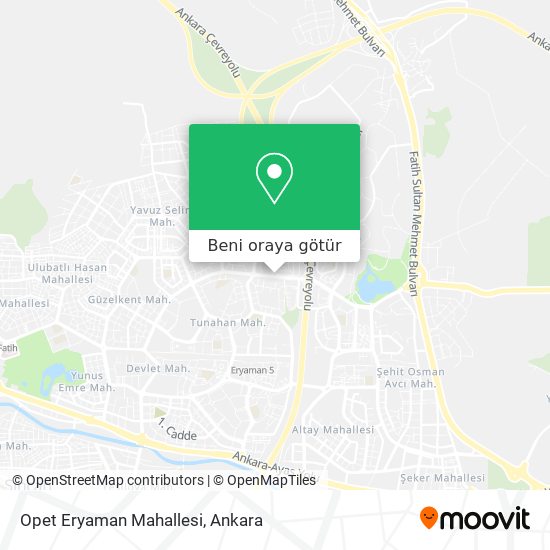 Opet Eryaman Mahallesi harita
