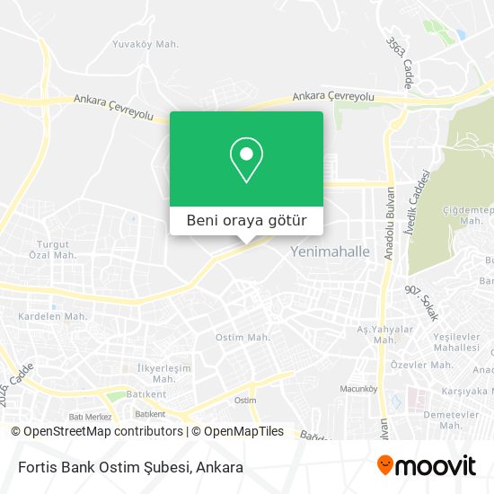Fortis Bank Ostim Şubesi harita