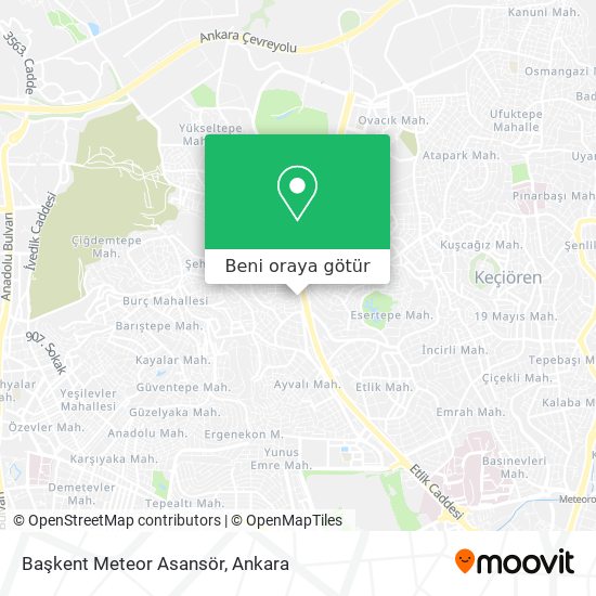 Başkent Meteor Asansör harita