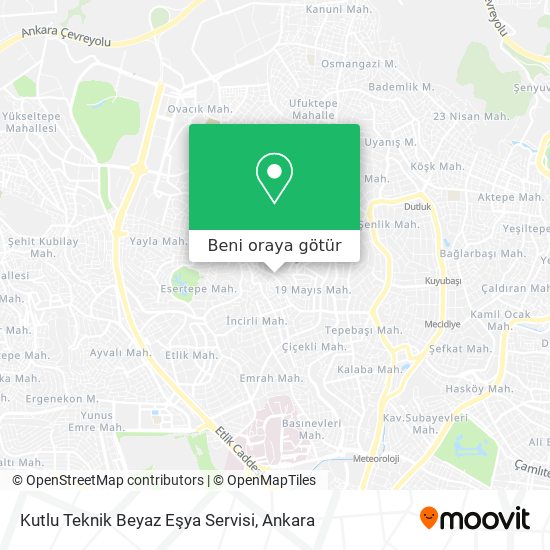Kutlu Teknik Beyaz Eşya Servisi harita