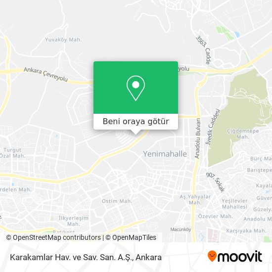 Karakamlar Hav. ve Sav. San. A.Ş. harita