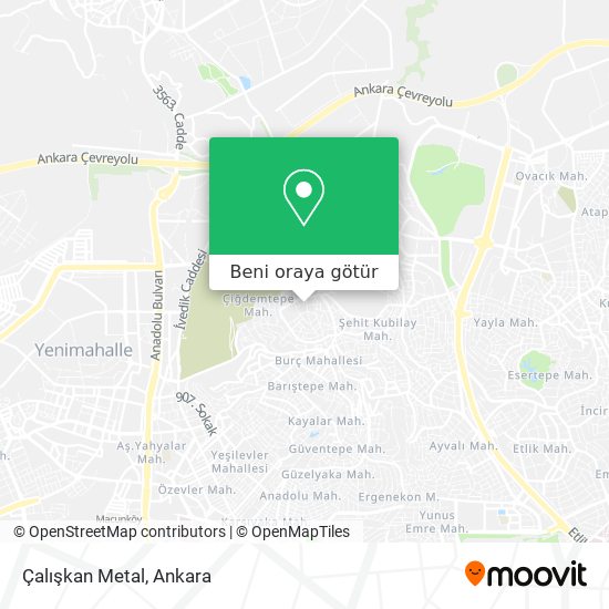 Çalışkan Metal harita