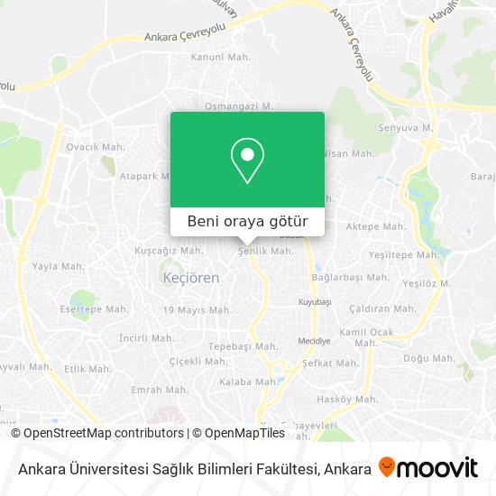 Ankara Üniversitesi Sağlık Bilimleri Fakültesi harita
