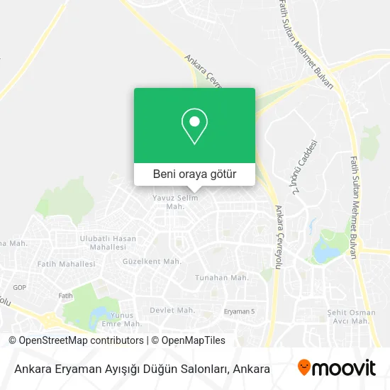 Ankara Eryaman Ayışığı Düğün Salonları harita