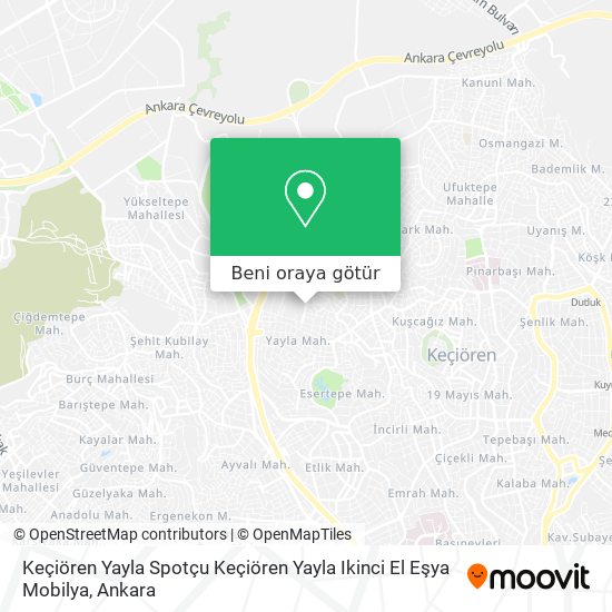 Keçiören Yayla Spotçu Keçiören Yayla Ikinci El Eşya Mobilya harita