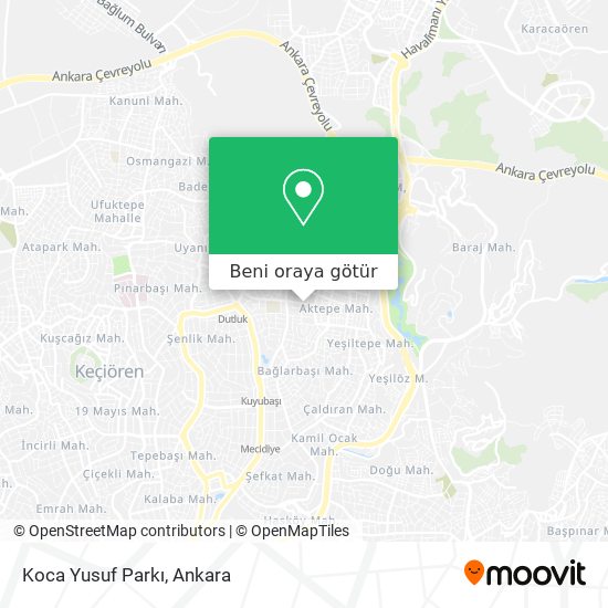 Koca Yusuf Parkı harita