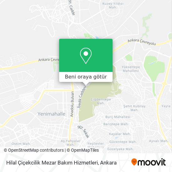 Hilal Çiçekcilik Mezar Bakım Hizmetleri harita