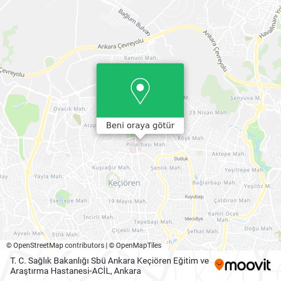 T. C. Sağlık Bakanlığı Sbü Ankara Keçiören Eğitim ve Araştırma Hastanesi-ACİL harita