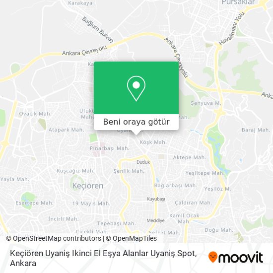Keçiören Uyaniş Ikinci El Eşya Alanlar Uyaniş Spot harita