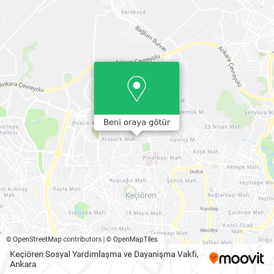 Keçiören Sosyal Yardimlaşma ve Dayanişma Vakfi harita