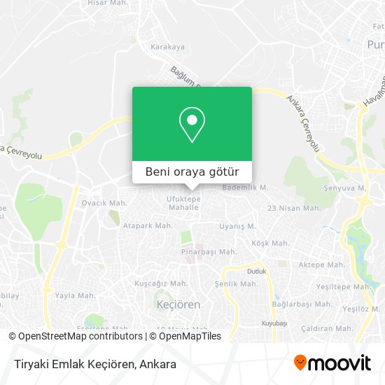 Tiryaki Emlak Keçiören harita