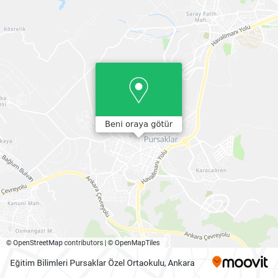 Eğitim Bilimleri Pursaklar Özel Ortaokulu harita