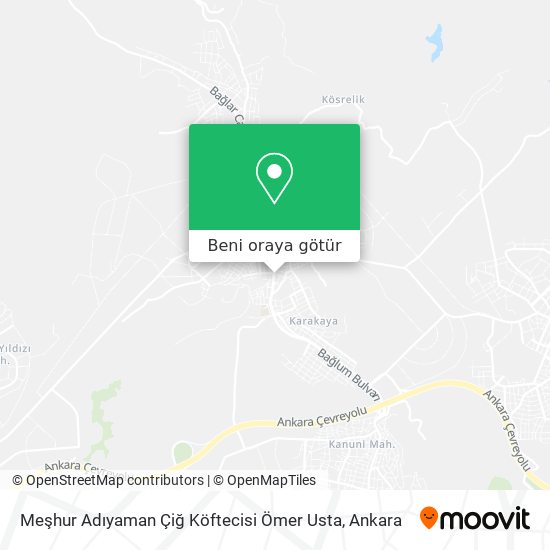 Meşhur Adıyaman Çiğ Köftecisi Ömer Usta harita