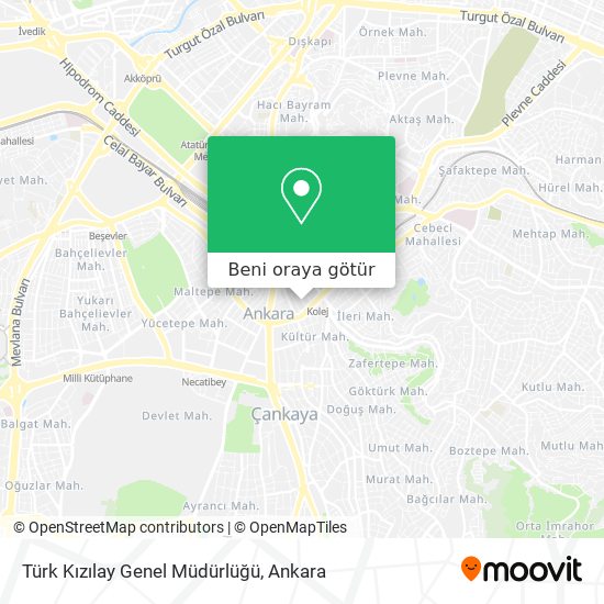 Türk Kızılay Genel Müdürlüğü harita