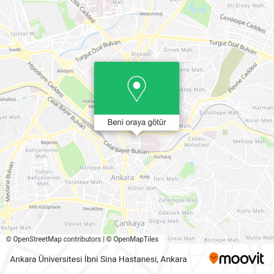Ankara Üniversitesi İbni Sina Hastanesi harita