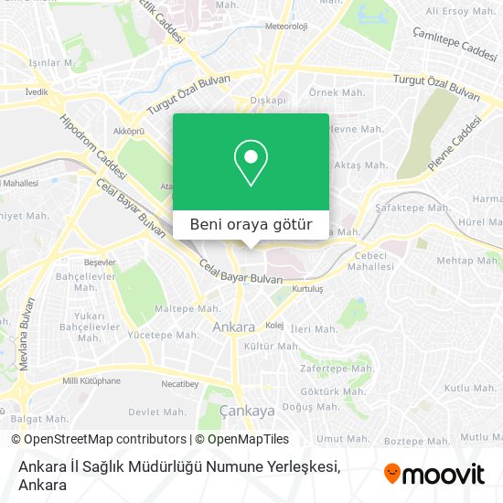 Ankara İl Sağlık Müdürlüğü Numune Yerleşkesi harita