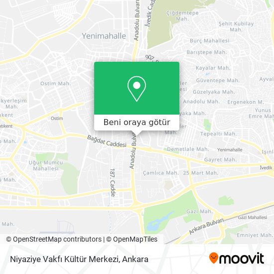 Niyaziye Vakfı Kültür Merkezi harita