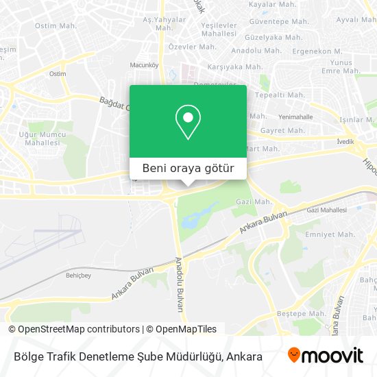 Bölge Trafik Denetleme Şube Müdürlüğü harita