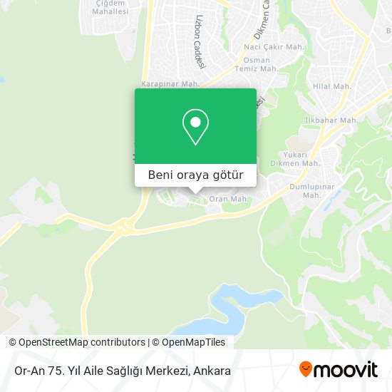 Or-An 75. Yıl Aile Sağlığı Merkezi harita