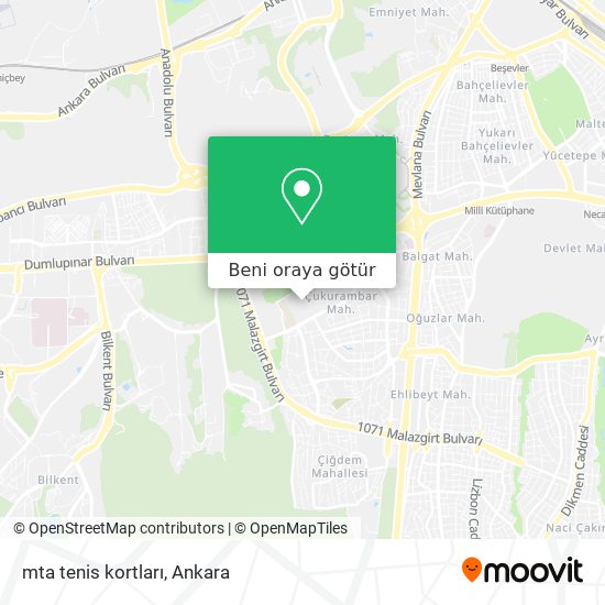 mta tenis kortları harita