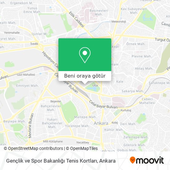Gençlik ve Spor Bakanlığı Tenis Kortları harita