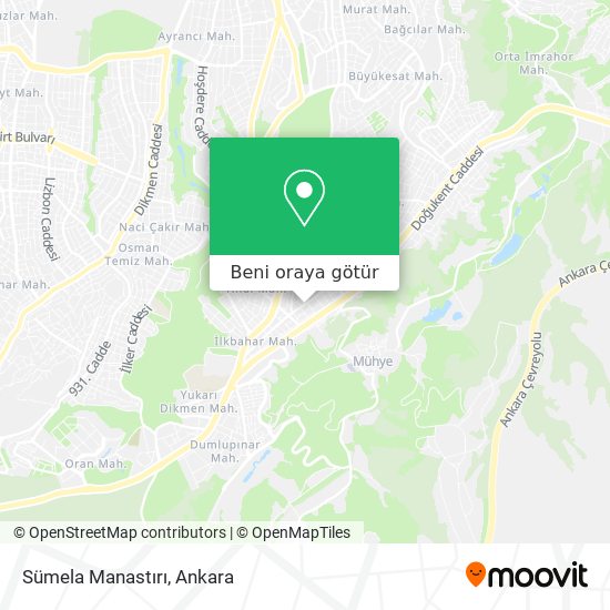 Sümela Manastırı harita