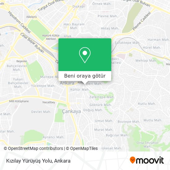 Kızılay Yürüyüş Yolu harita