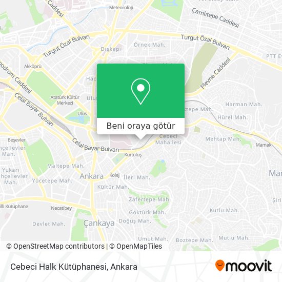 Cebeci Halk Kütüphanesi harita