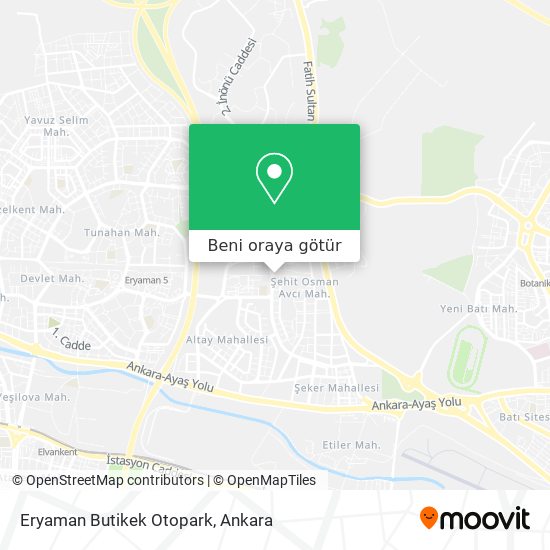 Eryaman Butikek Otopark harita