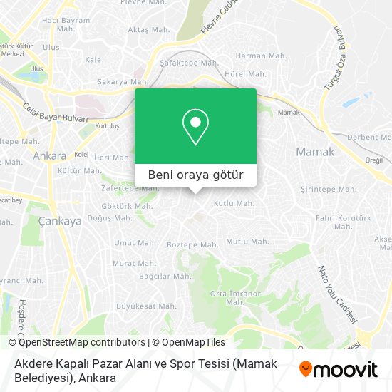 Akdere Kapalı Pazar Alanı ve Spor Tesisi (Mamak Belediyesi) harita