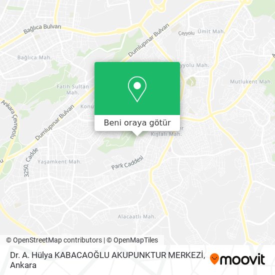 Dr. A. Hülya KABACAOĞLU  AKUPUNKTUR MERKEZİ harita