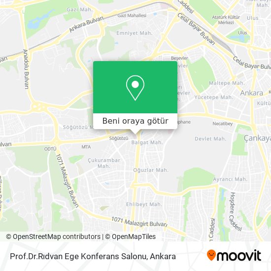 Prof.Dr.Rıdvan Ege Konferans Salonu harita
